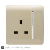 Photograph: Trendi, Artistic Modern 1 Gang 13Amp Switched Socket Champagne Gold Finish