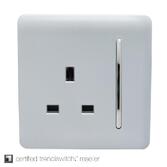 Photograph: Trendi, Artistic Modern 1 Gang 13Amp Switched Socket Silver Finish