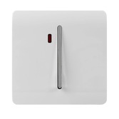 Photograph: Trendi, Artistic Modern 45 Amp Neon Insert Double Pole Switch Gloss White Finish