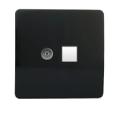 Photograph: Trendi, Artistic Modern TV Co-Axial & PC Ethernet Gloss Black Finish