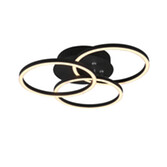 Photograph: Trio Lighting Circle Matt Black Round Flush Swivelling Ceiling Light - Remote Control