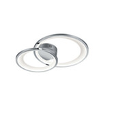 Photograph: Trio Lighting Granada Chrome Small Double Ring Flush LED Ceiling Light - 3000K, 3 Stage Dimming
