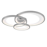 Photograph: Trio Lighting Granada Chrome Triple Ring Flush LED Ceiling Light - 3000K, 3 Stage Dimming
