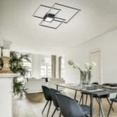 Photograph: Trio Lighting Hydra Anthracite Square LED Flush Ceiling Light - 3000K, 3 Stage Dimming