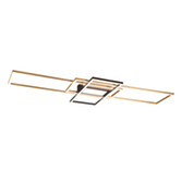 Photograph: Trio Lighting Irvine Matt Brass/Matt Black Rectangular LED Flush Ceiling Light - 3000K-6500K & Dimmable Via Remote Control