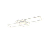Photograph: Trio Lighting Irvine Matt White Rectangular LED Flush Ceiling Light - 3000K-6500K & Dimmable Via Remote Control