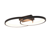 Photograph: Trio Lighting Malaga Matt Black Double Oval Hoop Flush LED Ceiling Light - 3000K