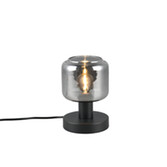 Photograph: Trio Lighting Mataro Table Lamp Matt Black With Chrome Plated Glass