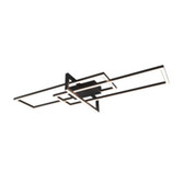 Photograph: Trio Lighting Salinas Matt Black LED Rectangular Flush Ceiling Light - 3000K, 3 Stage Dimming