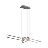Photograph: Trio Lighting Salinas Matt Nickel LED Rectangular Linear Bar Pendant - 3000K, 3 Stage Dimming