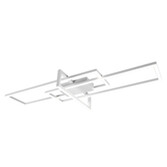 Photograph: Trio Lighting Salinas Matt White LED Rectangular Flush Ceiling Light - 4000K, 3 Stage Dimming