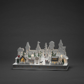 Photograph: Wooden Castle Set Christmas Decoration With Warm White LEDs