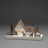 Photograph: Wooden Christmas Reindeer and House Silhouette Decoration Piece With LEDs