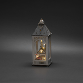 Photograph: Wooden Lantern House and Santa Christmas Decoration