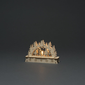 Photograph: Wooden Silhouette Trees and Santa Christmas Decoration Battery Powered