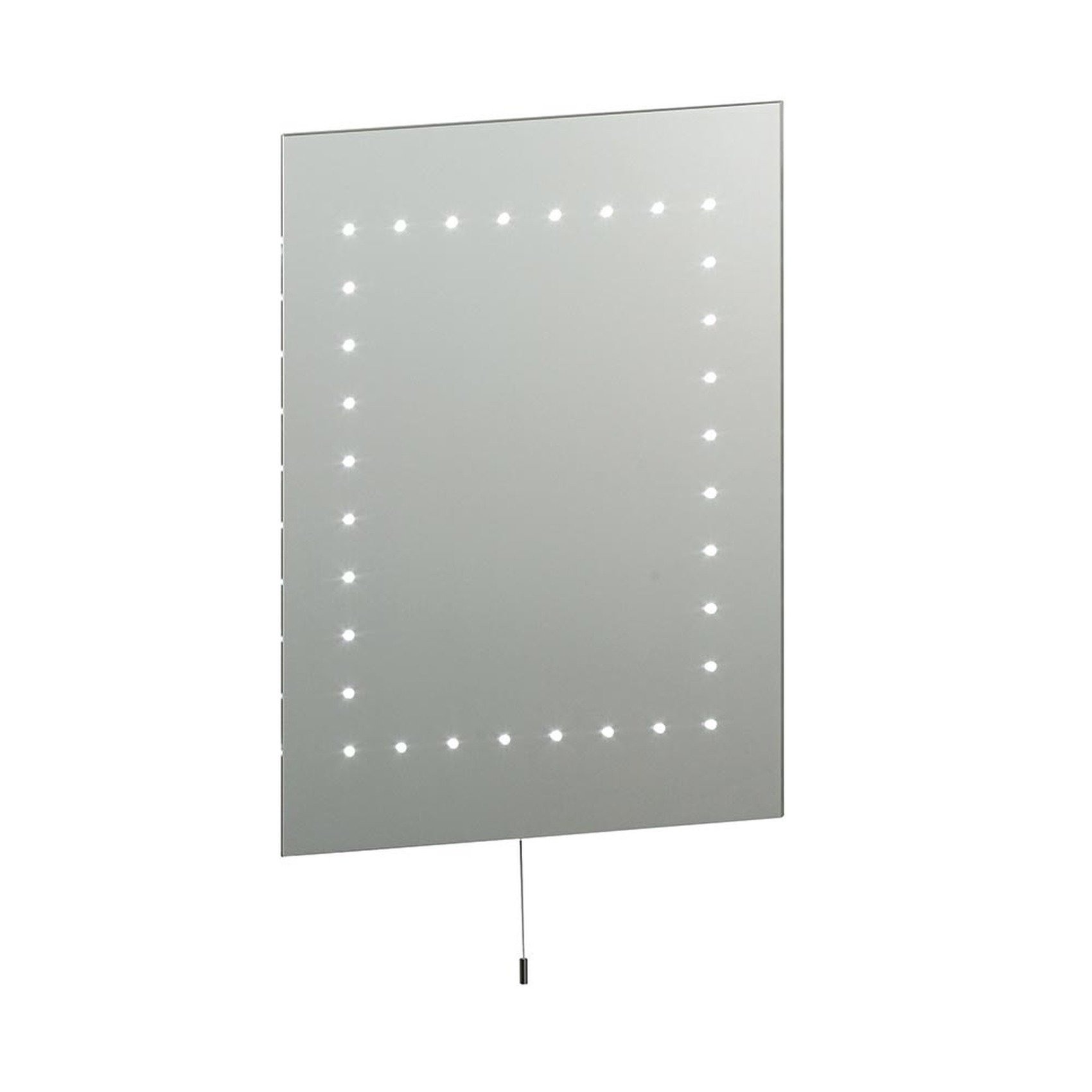 Mareh Rectangular Bathroom Mirror With LED Lights 6500K & Pull Cord ...