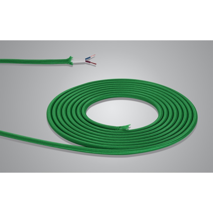 1 Metre Of Bottle Green Braided 2 Core 0.75mm Cable