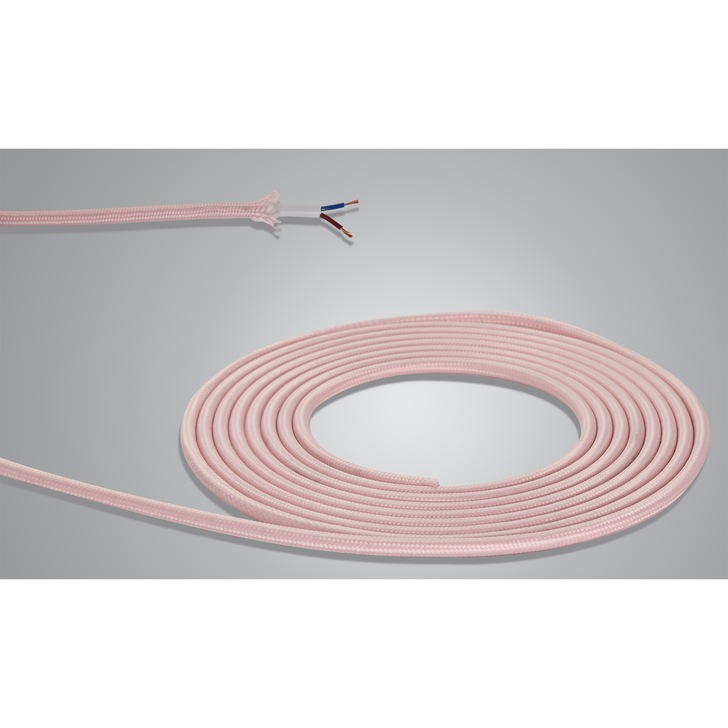 1 Metre Of Pink Braided 2 Core 0.75mm Cable