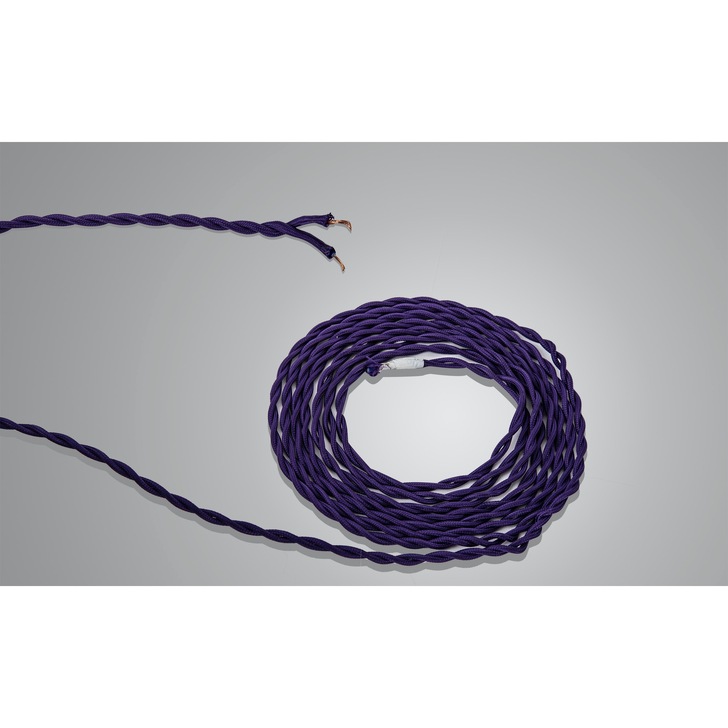 1 Metre Of Purple Braided Twisted 2 Core 0.75mm Cable