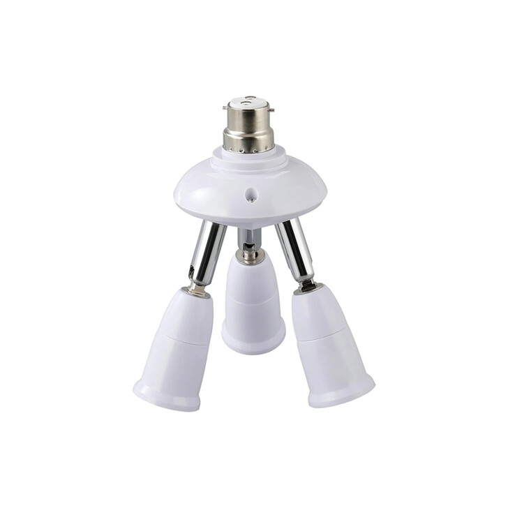 1 to 3 B22 to E27 Converter White Adjustable Lampholders