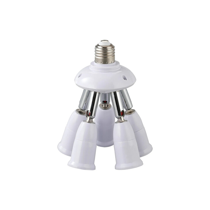 1 to 5 E27 Converter White Adjustable Lampholders