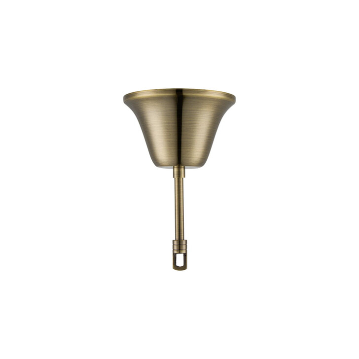 120mm Antique Brass Bell Cup Ceiling Rose With Hook Plate And Rod