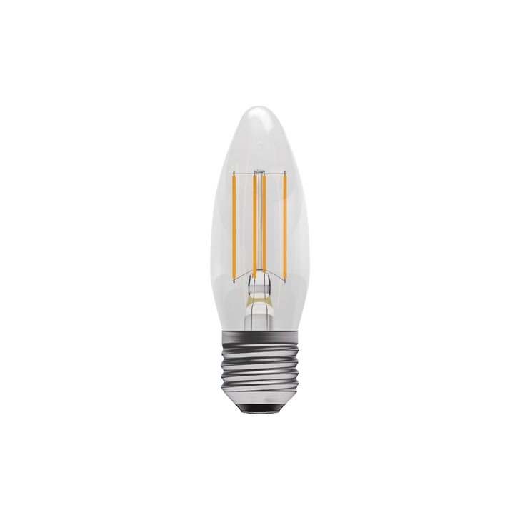 3.3W LED Clear Candle Light Bulb E27 Cool White 4000K Dimmable