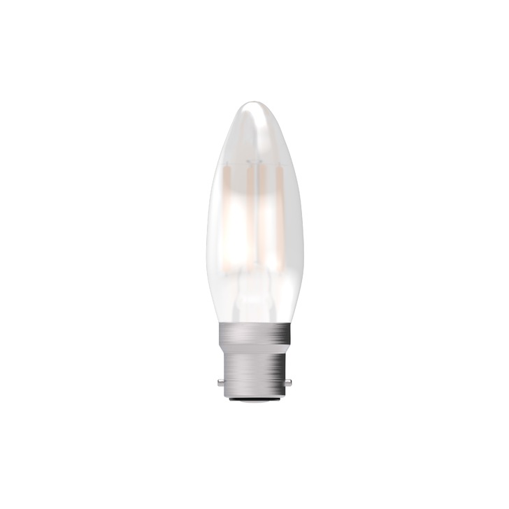 3.3W LED Satin Candle Light Bulb B22 Warm White 2700K Dimmable