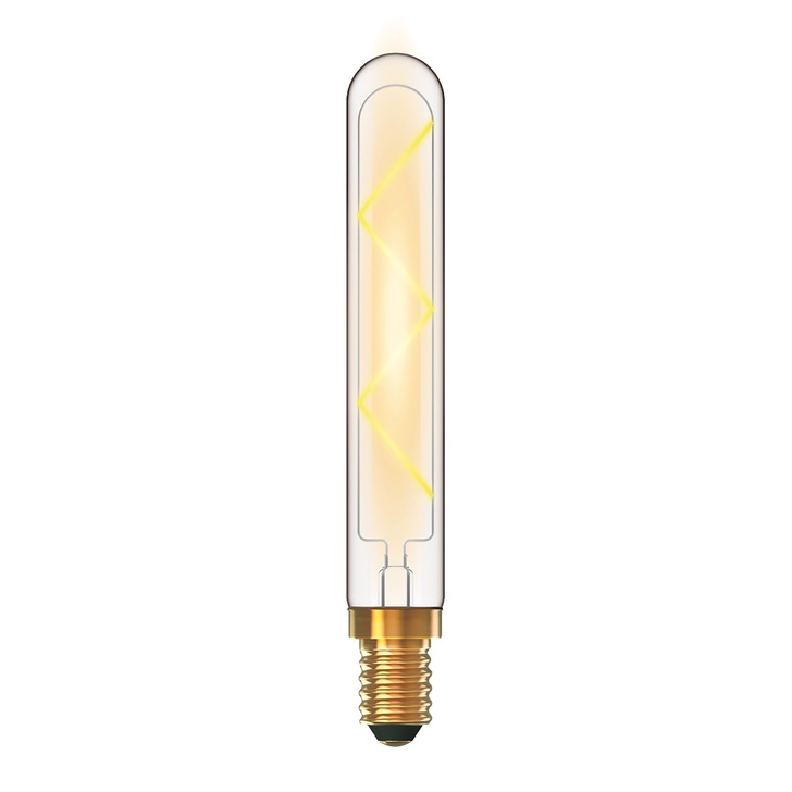 4W LED Classic Deco Clear Dimmable 185mm Tubular Lamp With Decorative Filament - E14, 2700K