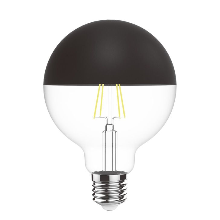 4W LED Classic Deco Clear Dimmable G80 Globe Lamp With Black Top - E27, 2700K