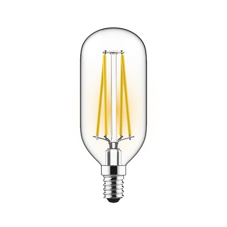 4W LED Classic Deco Clear Dimmable T45 Lamp With Decorative Filament - E14, 4000K