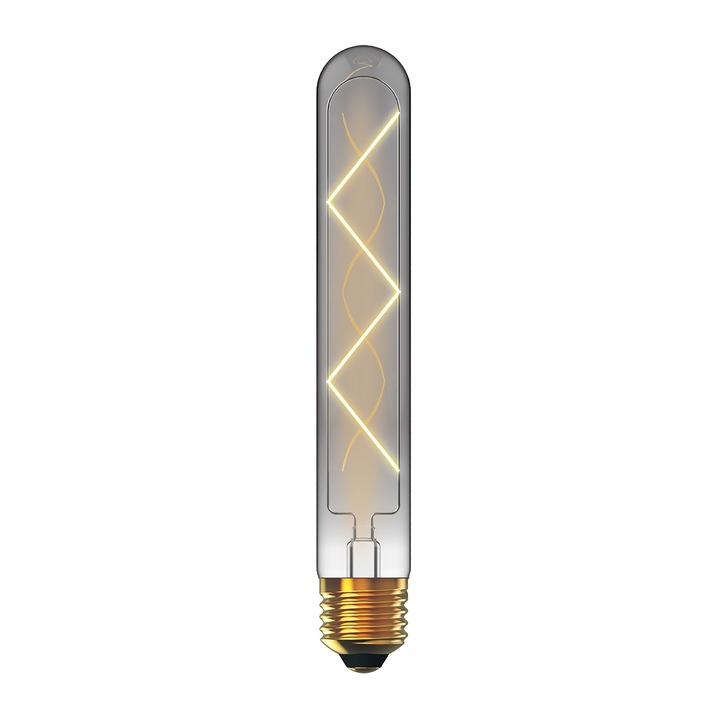 4W LED Classic Deco Smoke Finish Dimmable 185mm Tubular Lamp With Decorative Filament - E27, 4000K