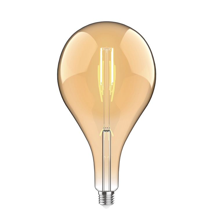 4W LED Classic Style Amber Finish Dimmable Lamp - E27, 2100K