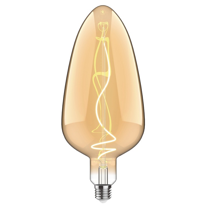 4W LED Classic Style Amber Finish Dimmable Lamp - E27, 2100K