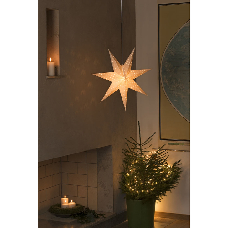 60cm Hanging Paper 7 Point Star Christmas Decoration