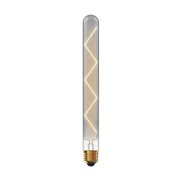 6W LED Classic Deco Smoke Finish Dimmable 280mm Tubular Lamp With Decorative Filament - E27, 4000K