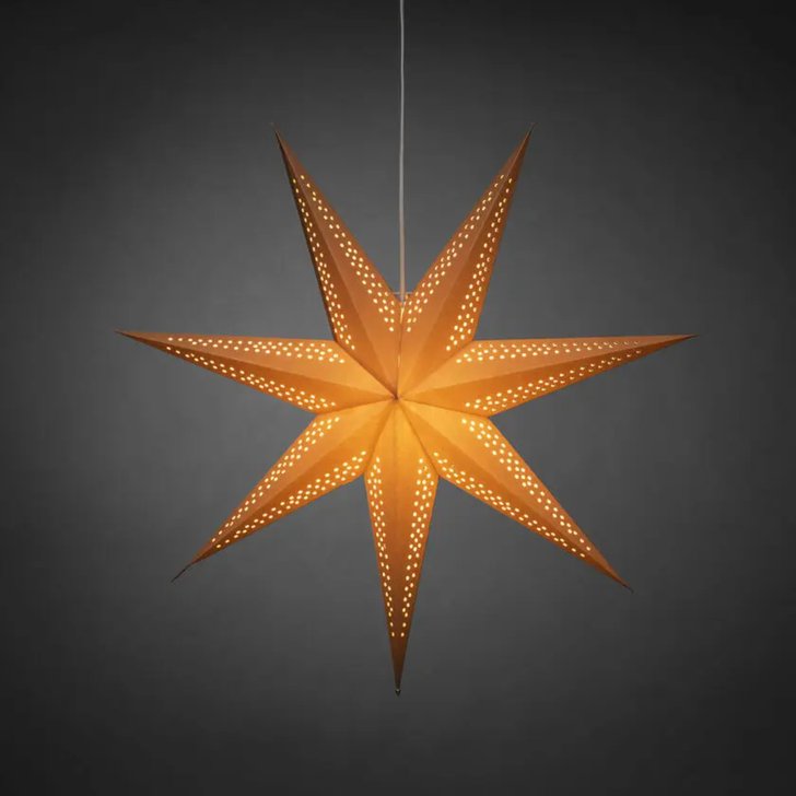 7 Point Hanging Paper Star 78cm Brown with Cord Set 230V