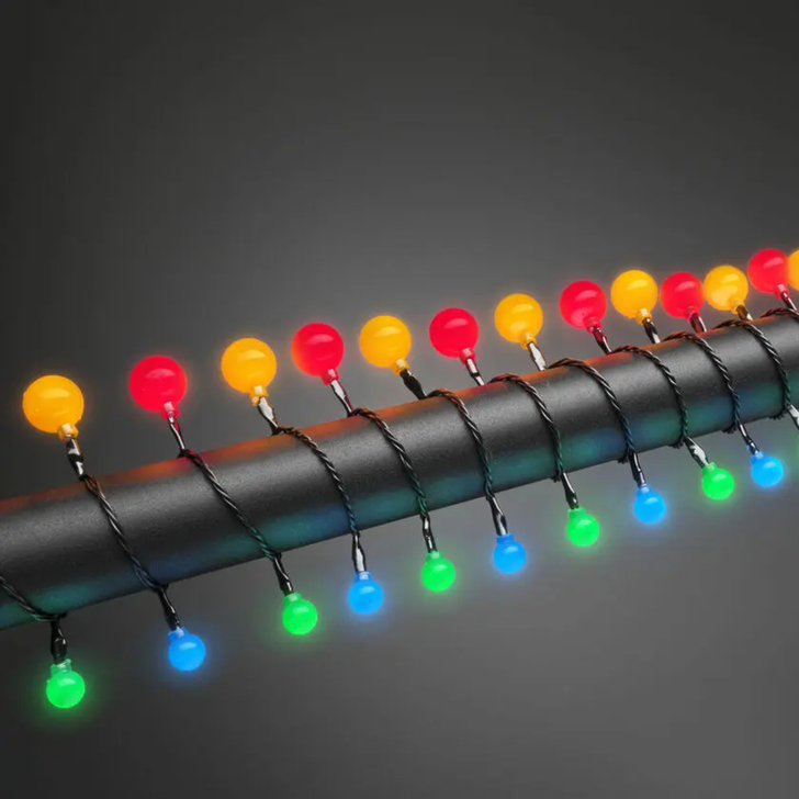 80 Cherry Led Light Set Multi Colour, Black Wire IP20