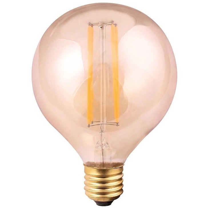 8W E27 AMBER DIMMABLE LED 125MM GLOBE LED LAMP - 2700K