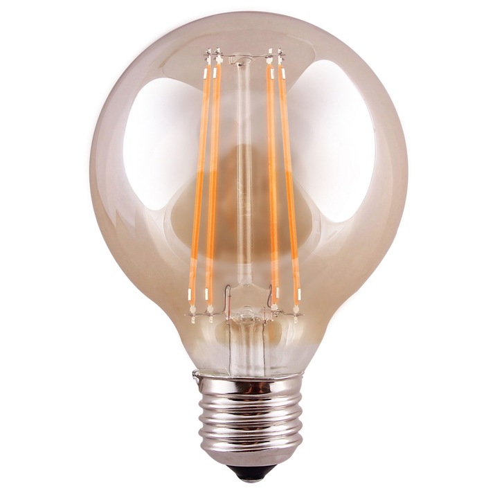 8W E27 AMBER DIMMABLE LED 95MM GLOBE LED LAMP - 2700K