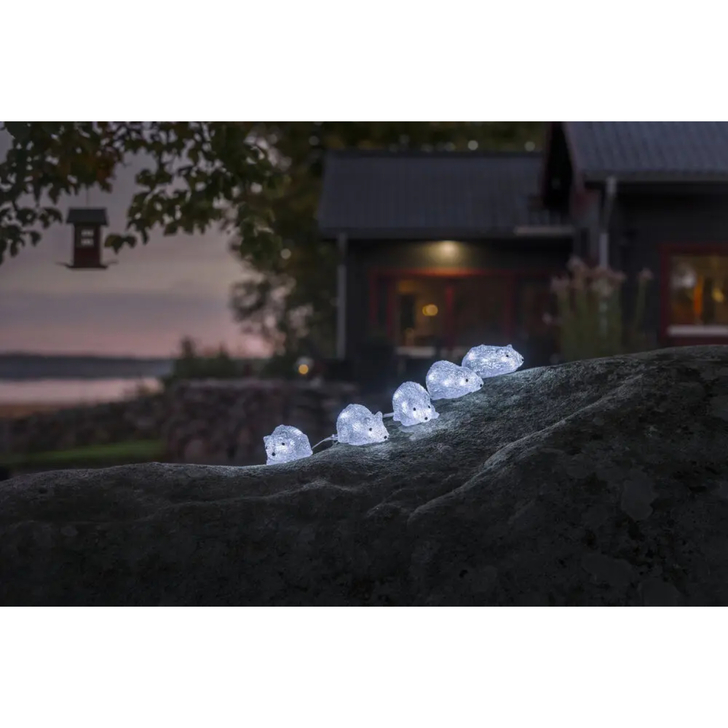 Acrylic Baby Mice 5pcs/set, 40 white Led, IP20