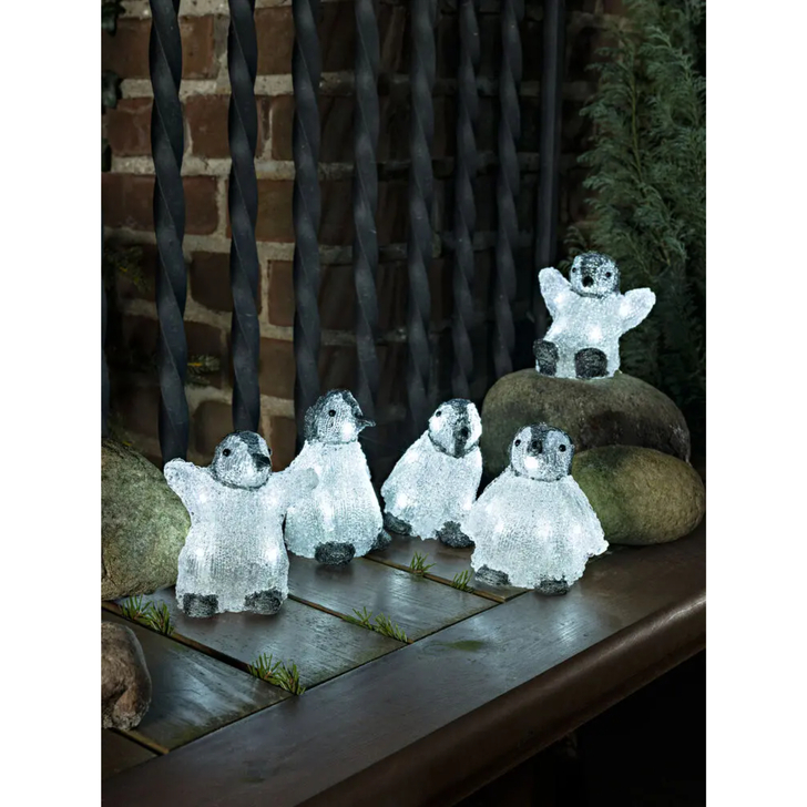 Acrylic Baby Penguin 5 Piece Set 40 White Led IP20