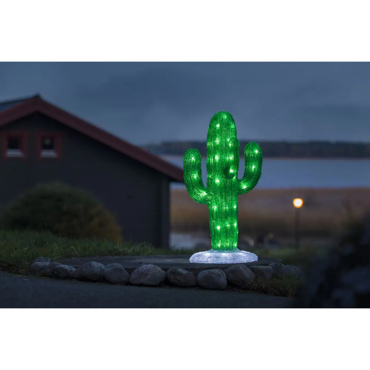 Acrylic Cactus 45cm 64 White Led, IP20