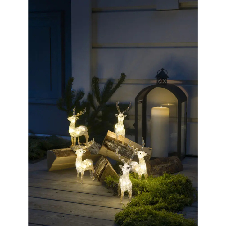 Acrylic Reindeer 5pcs/set 5 x 8 Warm White Led IP20