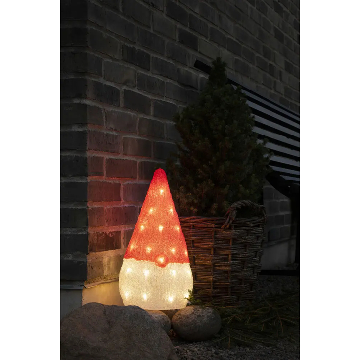 Acrylic Santa, 37cm, 32 Warm White Led, IP20