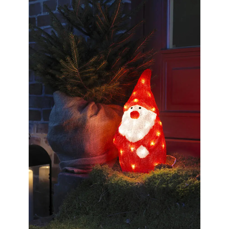 Acrylic Santa, 38cm, 40 Warm White Led, IP20