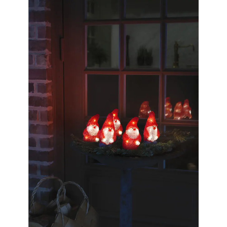 Acrylic Santa , 5 Piece Set 5 x 8 Warm White Led IP20