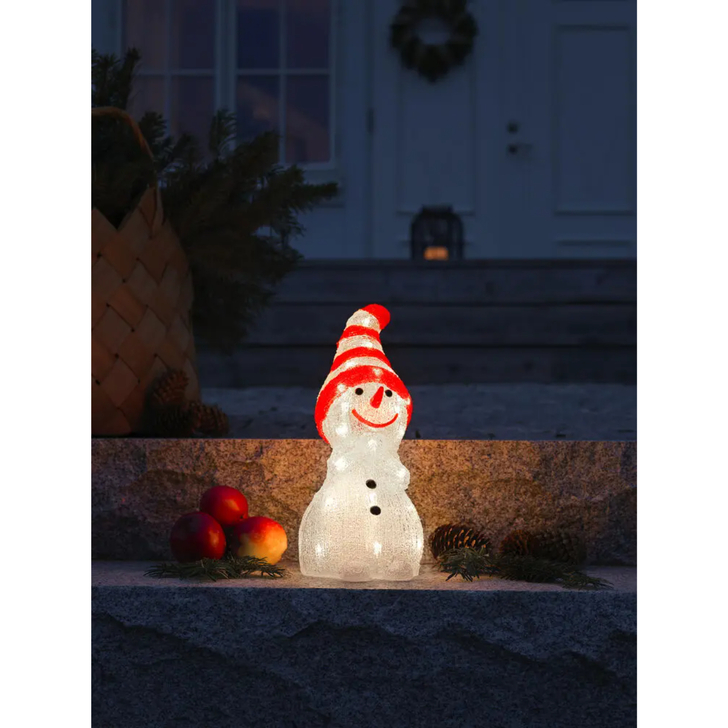 Acrylic Snowman, 32cm, 32 Warm White Led, IP20