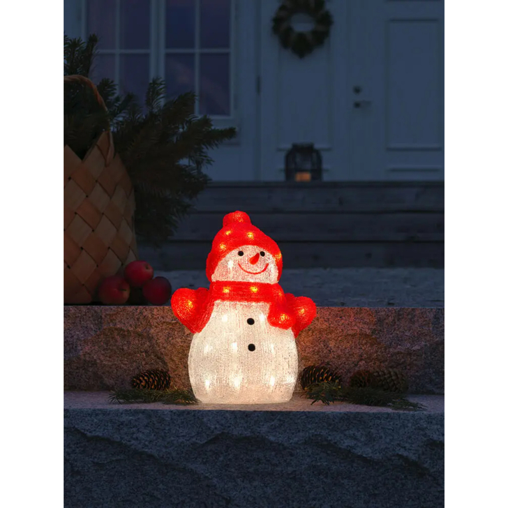 Acrylic Snowman, 32cm, 40 Warm White Led, IP20