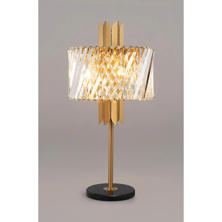 Alol Brass/Clear 4 Light Crystal Table Lamp